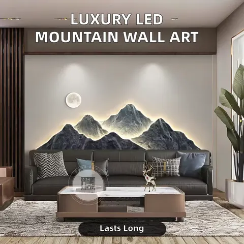抽象 单幅 装饰画 轻奢风 客厅背景墙挂画 LED带灯画