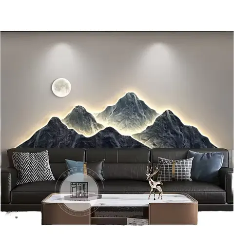抽象 单幅 装饰画 轻奢风 客厅背景墙挂画 LED带灯画