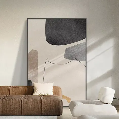 抽象 单幅 装饰画 现代简约 卧室背景墙挂画 手绘油画