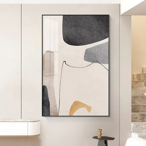 抽象 单幅 装饰画 现代简约 卧室背景墙挂画 手绘油画
