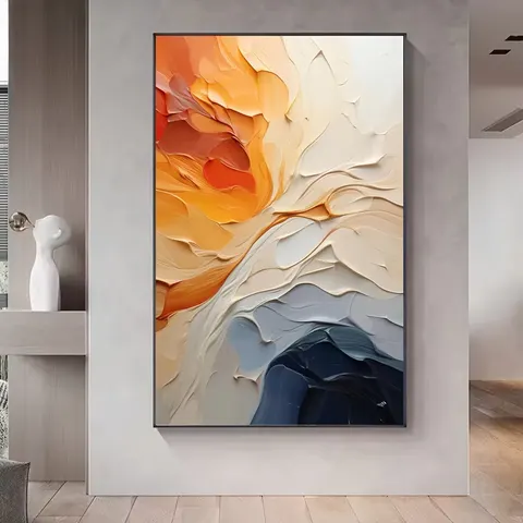 抽象 单幅 装饰画 现代简约 客厅背景墙挂画 手绘油画