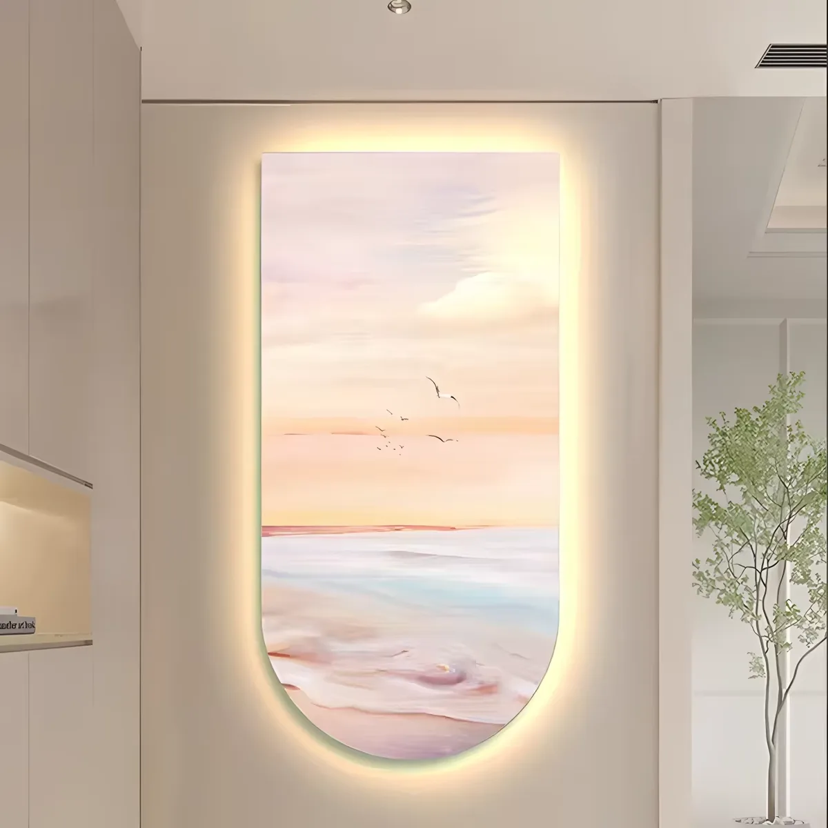 日月星辰 单幅 装饰画 现代简约 客厅背景墙挂画 LED带灯画