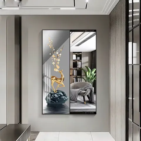 抽象 单幅 装饰画 现代简约 玄关背景墙挂画 装饰镜