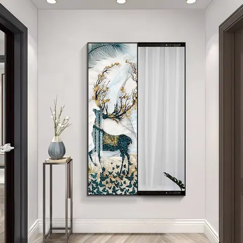 抽象 单幅 装饰画 现代简约 玄关背景墙挂画 装饰镜