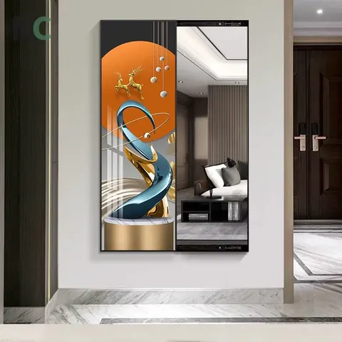 抽象 单幅 装饰画 现代简约 玄关背景墙挂画 装饰镜