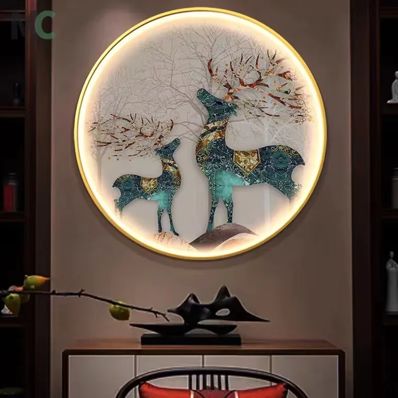 抽象 单幅 装饰画 现代简约 客厅背景墙挂画 LED带灯画