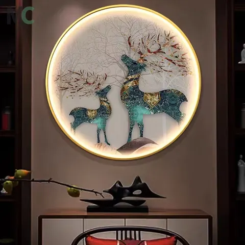 抽象 单幅 装饰画 现代简约 客厅背景墙挂画 LED带灯画