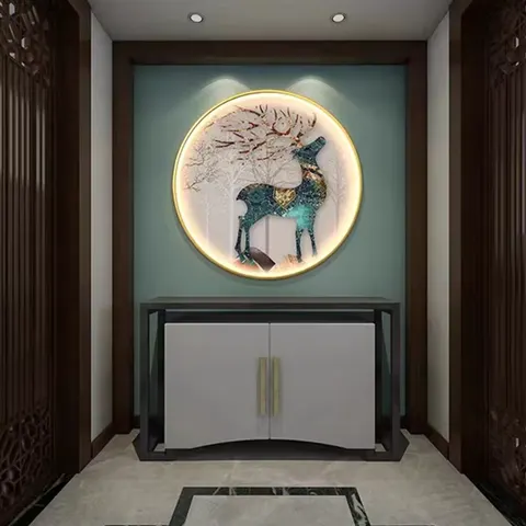抽象 单幅 装饰画 现代简约 客厅背景墙挂画 LED带灯画