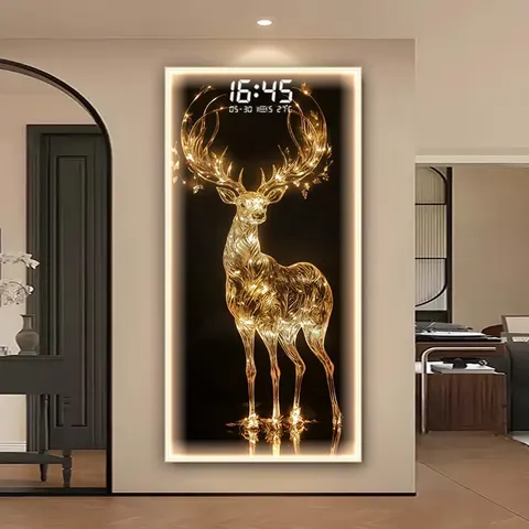 抽象 单幅 装饰画 现代简约 客厅背景墙挂画 LED带灯画