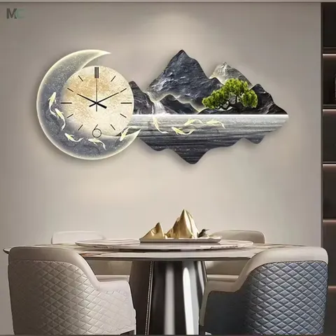 山水 单幅 装饰画 现代简约 客厅背景墙挂画 LED带灯画