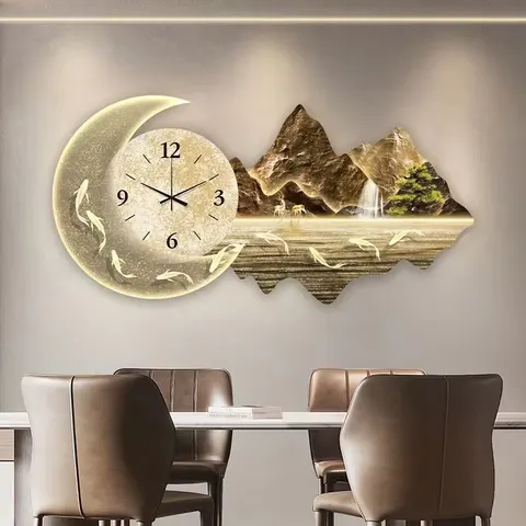 山水 单幅 装饰画 现代简约 客厅背景墙挂画 LED带灯画