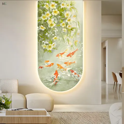 抽象 单幅 装饰画 现代简约 玄关背景墙挂画 LED带灯画