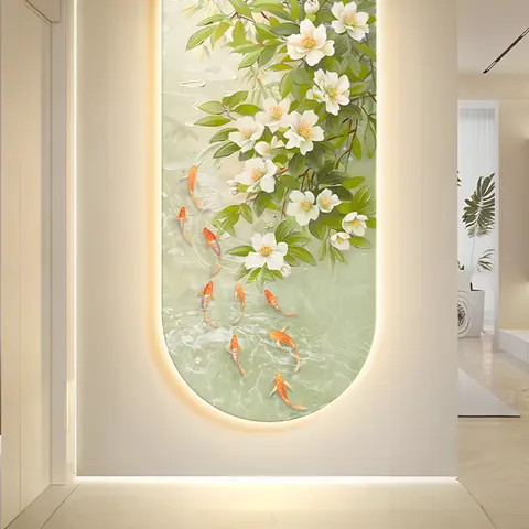 抽象 单幅 装饰画 现代简约 玄关背景墙挂画 LED带灯画