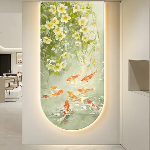 抽象 单幅 装饰画 现代简约 玄关背景墙挂画 LED带灯画