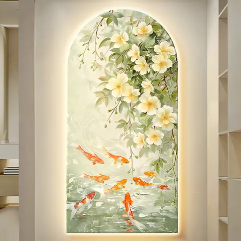 抽象 单幅 装饰画 现代简约 玄关背景墙挂画 LED带灯画