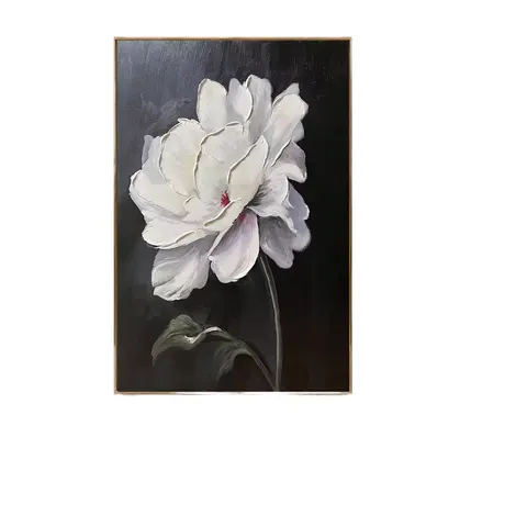 繁花 单幅 装饰画 现代简约 酒店背景墙挂画 手绘油画