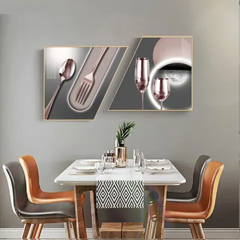 抽象 单幅 装饰画 现代简约 餐厅背景墙挂画 晶瓷画