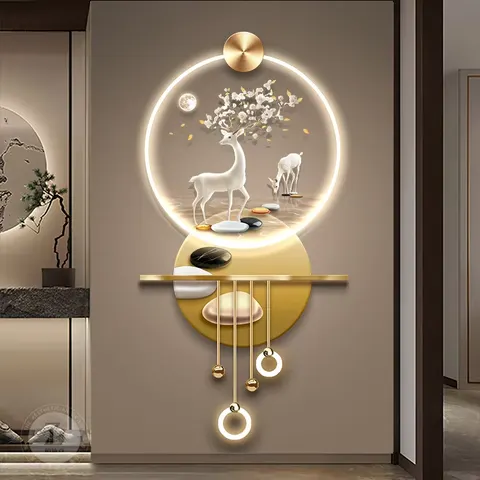 抽象 单幅 装饰画 现代简约 客厅背景墙挂画 LED带灯画