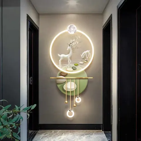 抽象 单幅 装饰画 现代简约 客厅背景墙挂画 LED带灯画