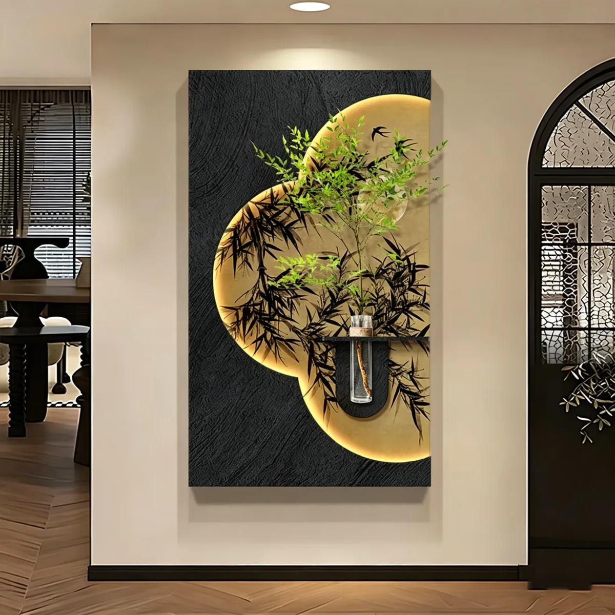 植物 单幅 装饰画 现代简约 客厅背景墙挂画 砂岩浮雕