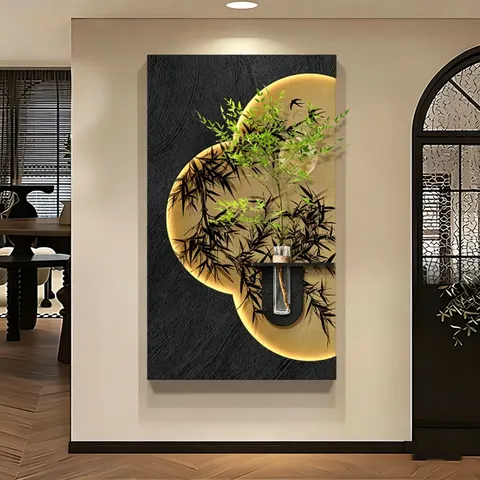 植物 单幅 装饰画 现代简约 客厅背景墙挂画 砂岩浮雕