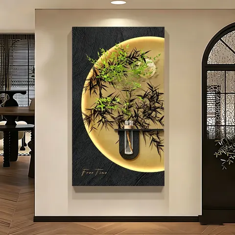植物 单幅 装饰画 现代简约 客厅背景墙挂画 砂岩浮雕