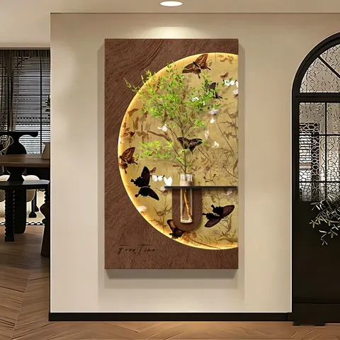 植物 单幅 装饰画 现代简约 客厅背景墙挂画 砂岩浮雕