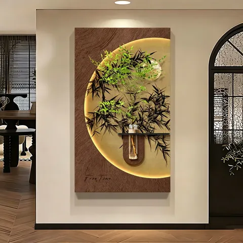 植物 单幅 装饰画 现代简约 客厅背景墙挂画 砂岩浮雕