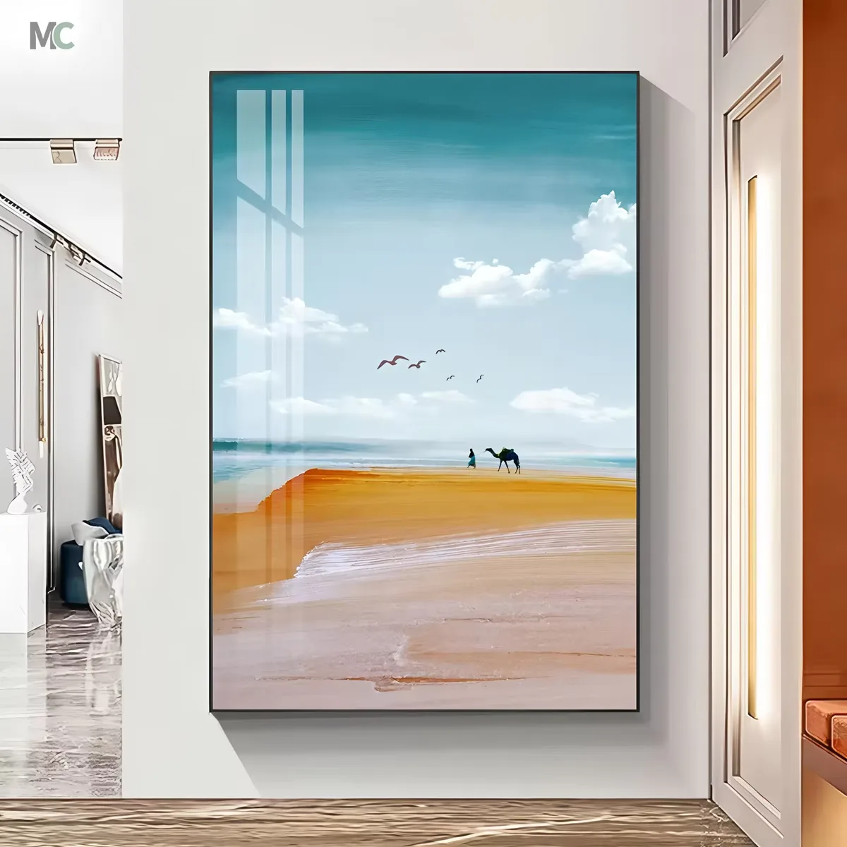 海浪 单幅 装饰画 现代简约 玄关背景墙挂画 晶瓷画