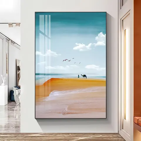海浪 单幅 装饰画 现代简约 玄关背景墙挂画 晶瓷画