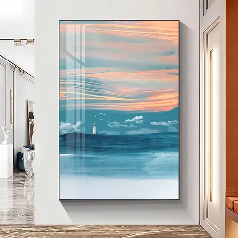海浪 单幅 装饰画 现代简约 玄关背景墙挂画 晶瓷画