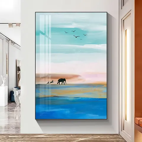 海浪 单幅 装饰画 现代简约 玄关背景墙挂画 晶瓷画