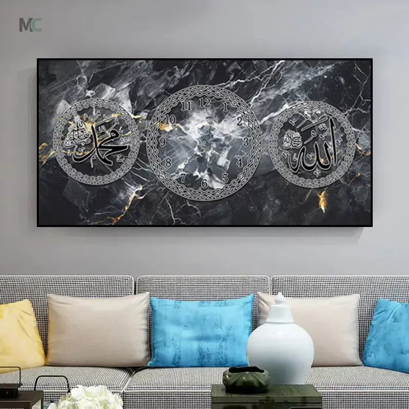 挂钟组合 单幅 装饰画 现代简约 客厅背景墙挂画 挂钟