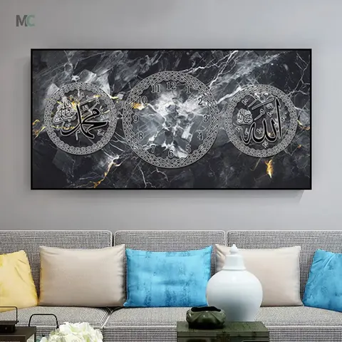 挂钟组合 单幅 装饰画 现代简约 客厅背景墙挂画 挂钟