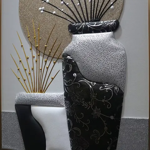抽象 单幅 装饰画 轻奢风 客厅背景墙挂画 手工皮雕