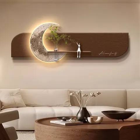 日月星辰 单幅 装饰画 现代简约 玄关背景墙挂画 LED带灯画