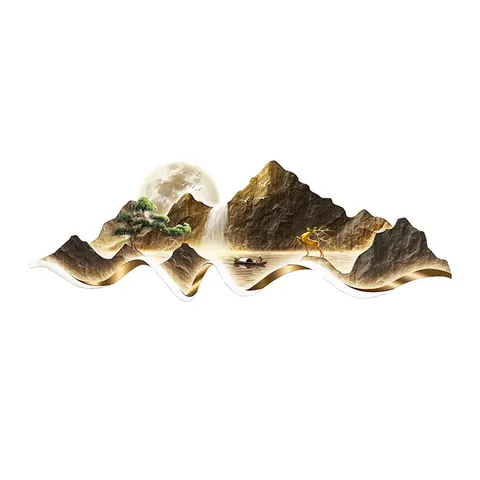抽象 单幅 装饰画 现代简约 客厅背景墙挂画 LED带灯画