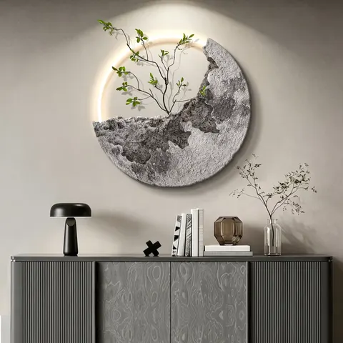 抽象 单幅 装饰画 现代简约 餐厅背景墙挂画 LED带灯画
