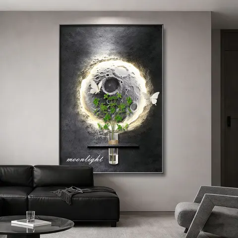 植物 单幅 装饰画 现代简约 客厅背景墙挂画 砂岩浮雕