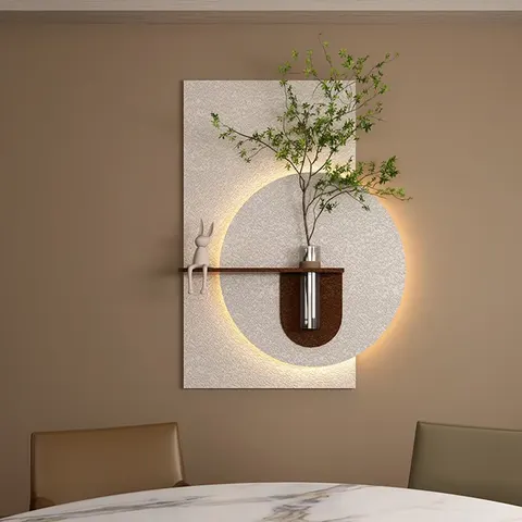 植物 单幅 装饰画 现代简约 餐厅背景墙挂画 LED带灯画