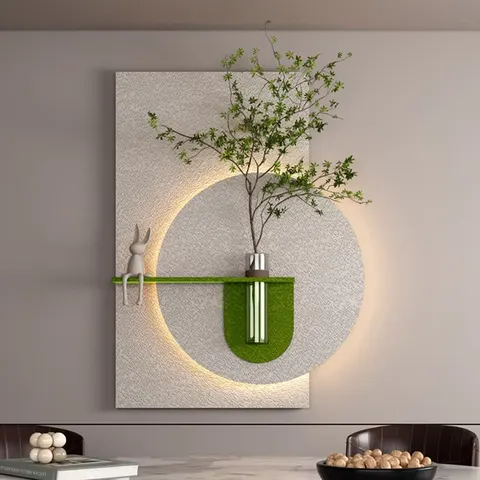 植物 单幅 装饰画 现代简约 餐厅背景墙挂画 LED带灯画