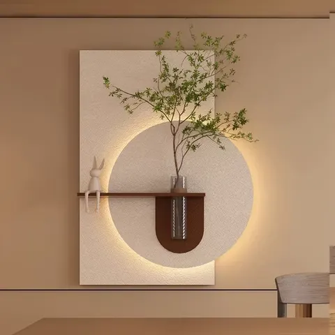 植物 单幅 装饰画 现代简约 餐厅背景墙挂画 LED带灯画