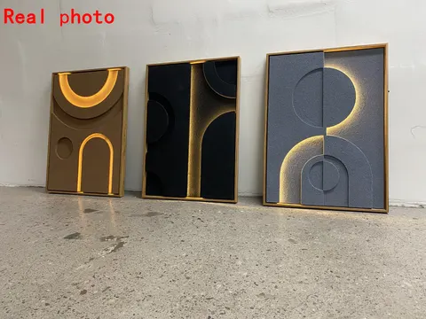 抽象 单幅 装饰画 现代简约 客厅背景墙挂画 LED带灯画