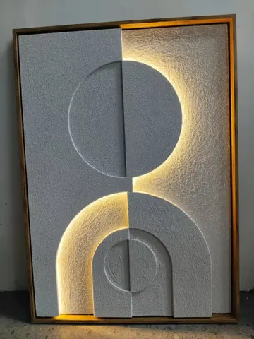 抽象 单幅 装饰画 现代简约 客厅背景墙挂画 LED带灯画