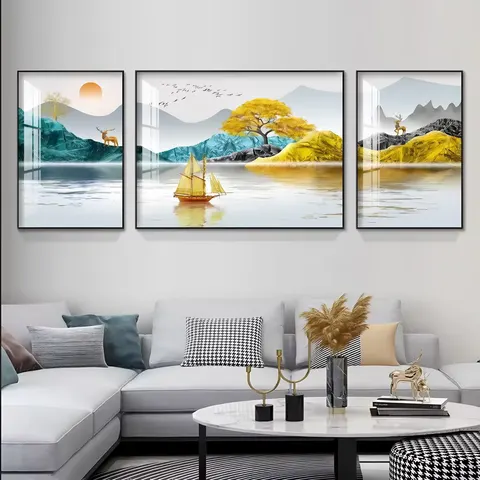 抽象 单幅 装饰画 现代简约 客厅背景墙挂画 晶瓷画
