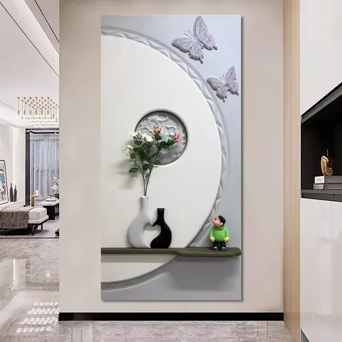 动物 单幅 装饰画 奶油风 玄关背景墙挂画 LED带灯画