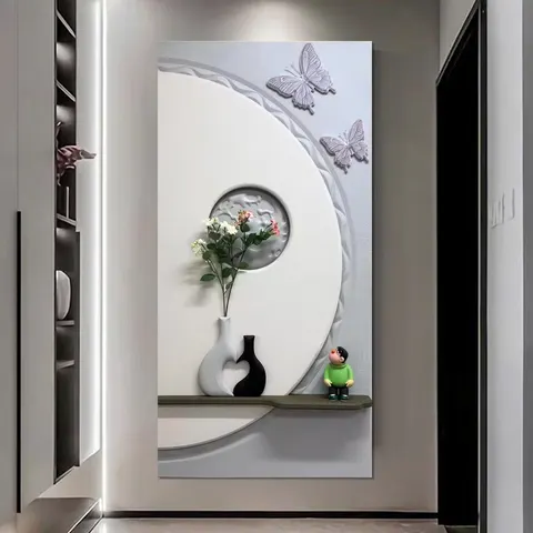 动物 单幅 装饰画 奶油风 玄关背景墙挂画 LED带灯画