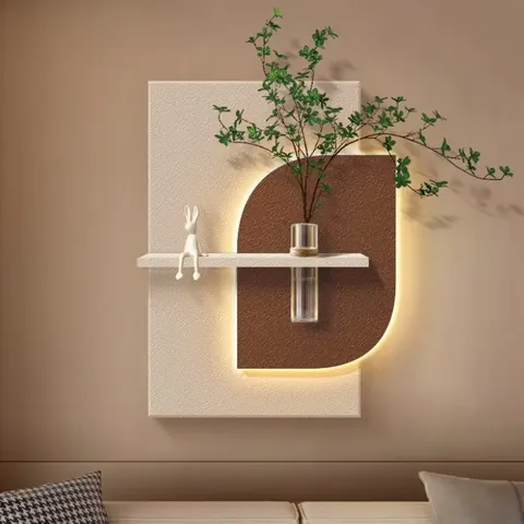 植物 单幅 装饰画 现代简约 玄关背景墙挂画 LED带灯画