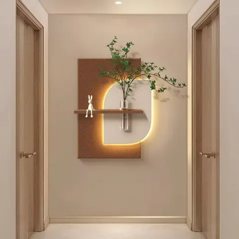 植物 单幅 装饰画 现代简约 玄关背景墙挂画 LED带灯画
