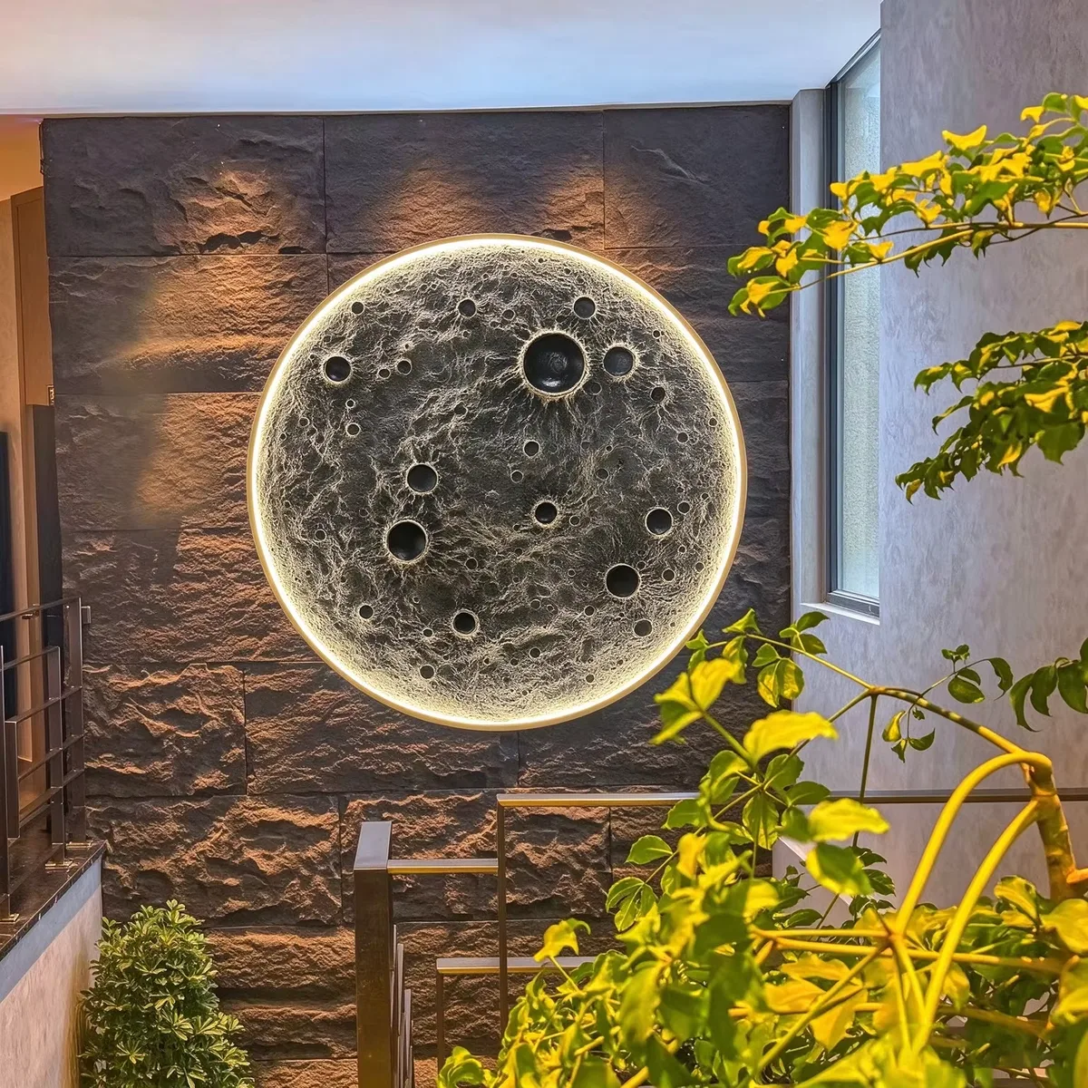 日月星辰 单幅 装饰画 现代简约 客厅背景墙挂画 LED带灯画